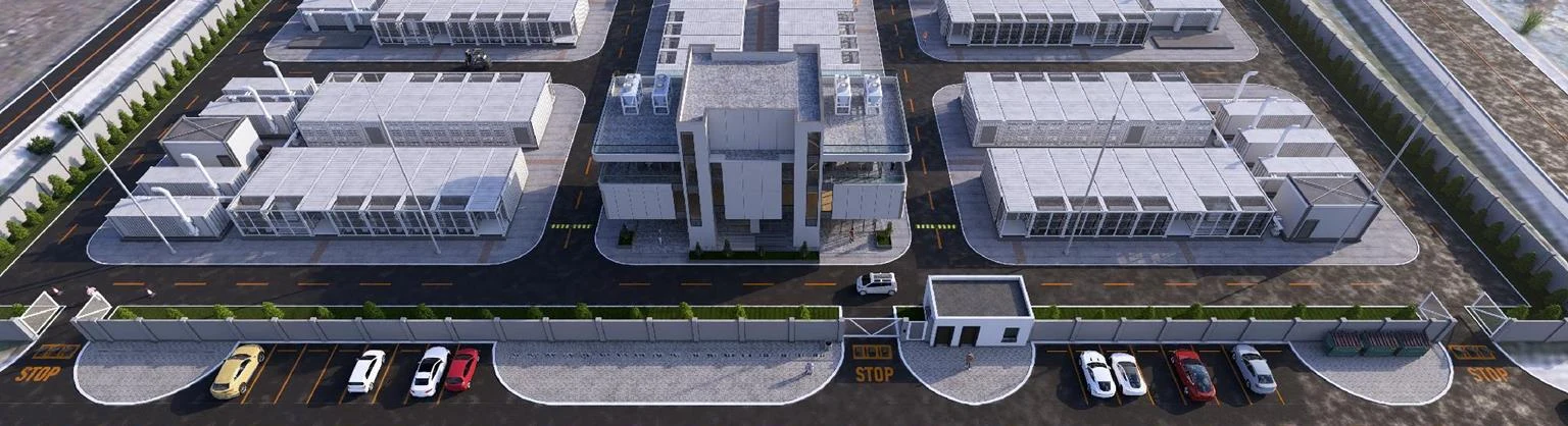 Campus panorama of modular data centers